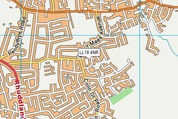 LL18 4NR map - OS VectorMap District (Ordnance Survey)