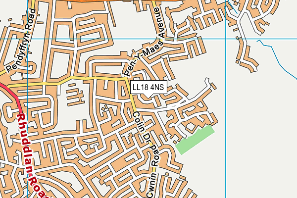 LL18 4NS map - OS VectorMap District (Ordnance Survey)