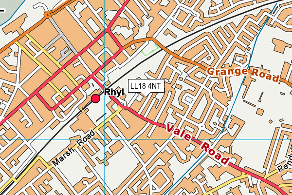LL18 4NT map - OS VectorMap District (Ordnance Survey)