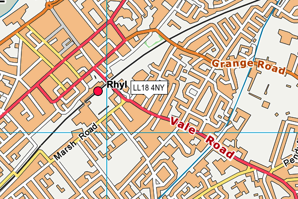 LL18 4NY map - OS VectorMap District (Ordnance Survey)