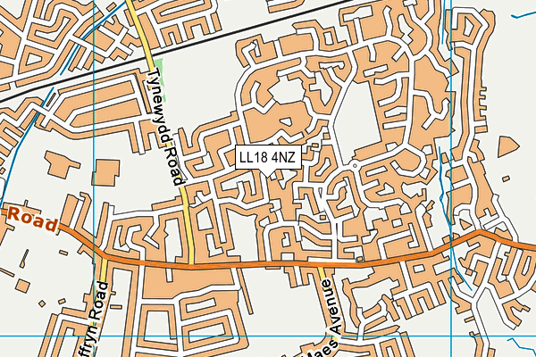 LL18 4NZ map - OS VectorMap District (Ordnance Survey)