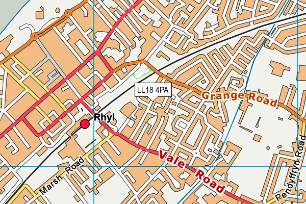 LL18 4PA map - OS VectorMap District (Ordnance Survey)