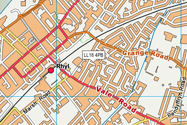 LL18 4PB map - OS VectorMap District (Ordnance Survey)