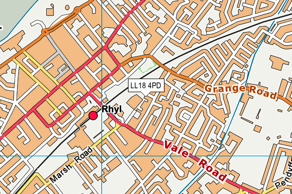 LL18 4PD map - OS VectorMap District (Ordnance Survey)