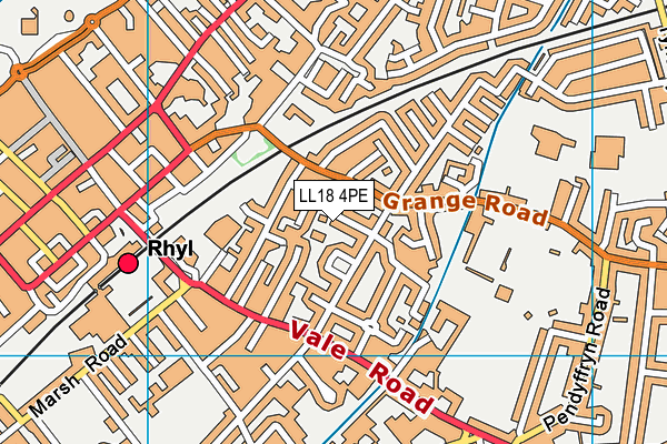 LL18 4PE map - OS VectorMap District (Ordnance Survey)