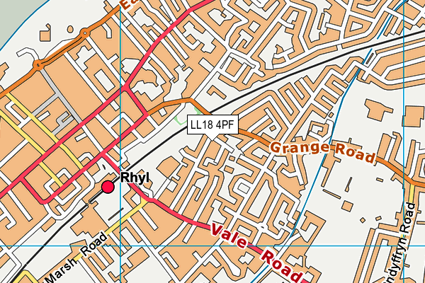 LL18 4PF map - OS VectorMap District (Ordnance Survey)