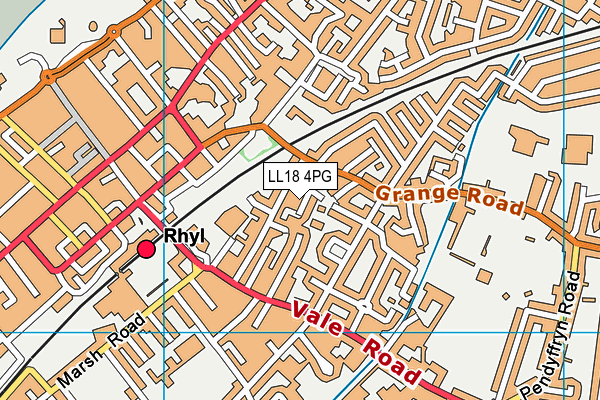 LL18 4PG map - OS VectorMap District (Ordnance Survey)