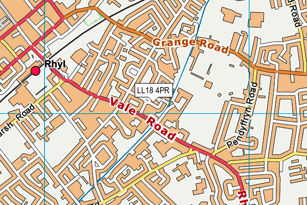 LL18 4PR map - OS VectorMap District (Ordnance Survey)