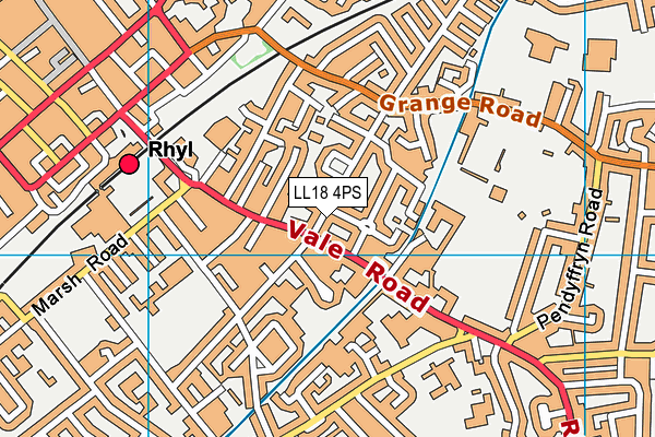 LL18 4PS map - OS VectorMap District (Ordnance Survey)