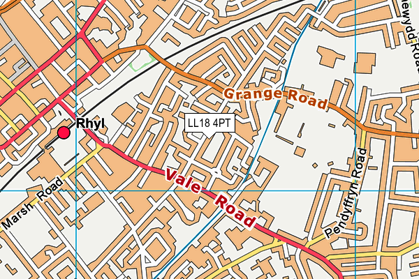 LL18 4PT map - OS VectorMap District (Ordnance Survey)