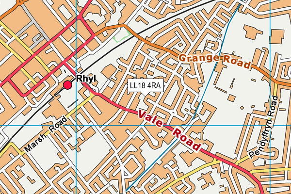 LL18 4RA map - OS VectorMap District (Ordnance Survey)