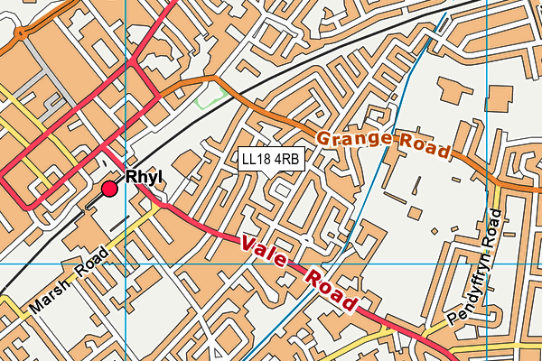 LL18 4RB map - OS VectorMap District (Ordnance Survey)
