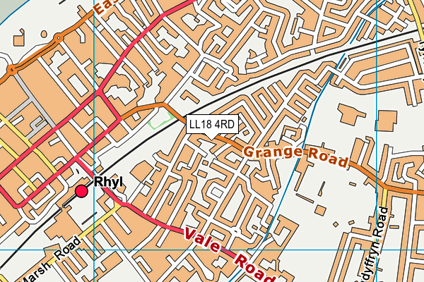 LL18 4RD map - OS VectorMap District (Ordnance Survey)