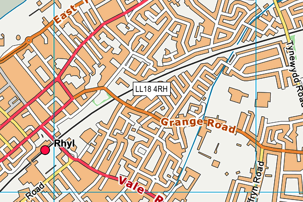 LL18 4RH map - OS VectorMap District (Ordnance Survey)