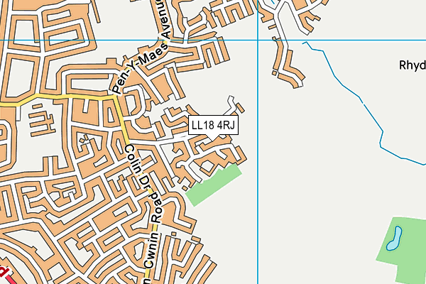 LL18 4RJ map - OS VectorMap District (Ordnance Survey)