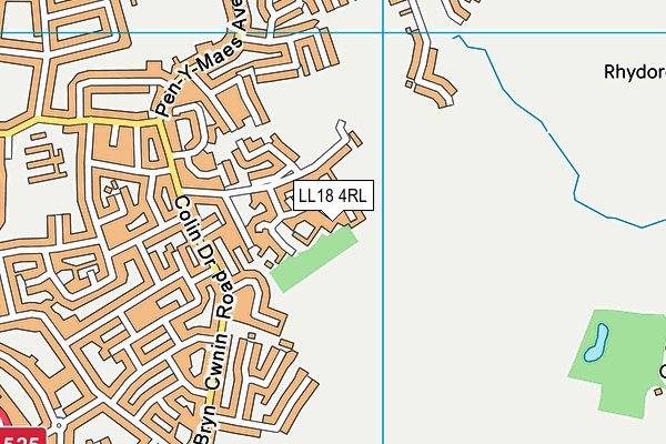 LL18 4RL map - OS VectorMap District (Ordnance Survey)