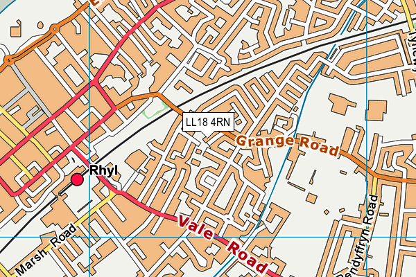 LL18 4RN map - OS VectorMap District (Ordnance Survey)