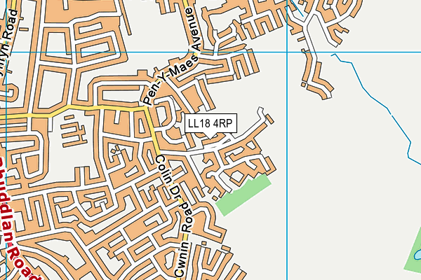 LL18 4RP map - OS VectorMap District (Ordnance Survey)