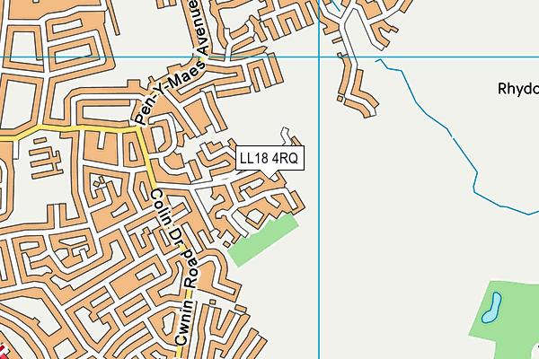 LL18 4RQ map - OS VectorMap District (Ordnance Survey)
