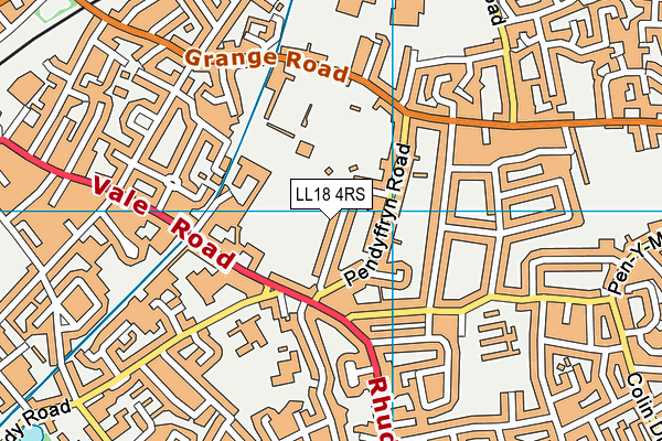 LL18 4RS map - OS VectorMap District (Ordnance Survey)