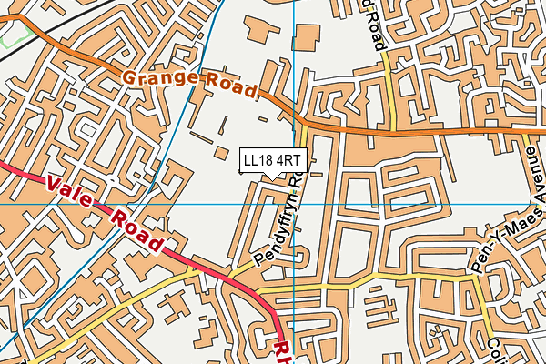 LL18 4RT map - OS VectorMap District (Ordnance Survey)