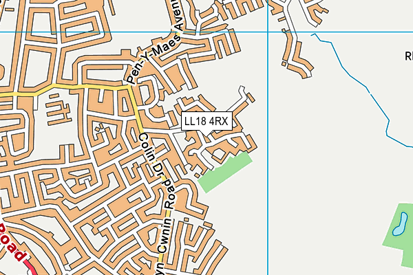 LL18 4RX map - OS VectorMap District (Ordnance Survey)