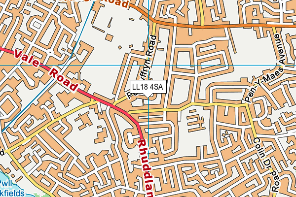 LL18 4SA map - OS VectorMap District (Ordnance Survey)