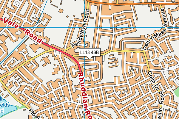 LL18 4SB map - OS VectorMap District (Ordnance Survey)