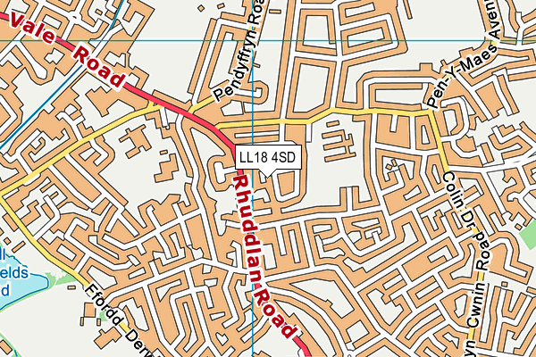 LL18 4SD map - OS VectorMap District (Ordnance Survey)