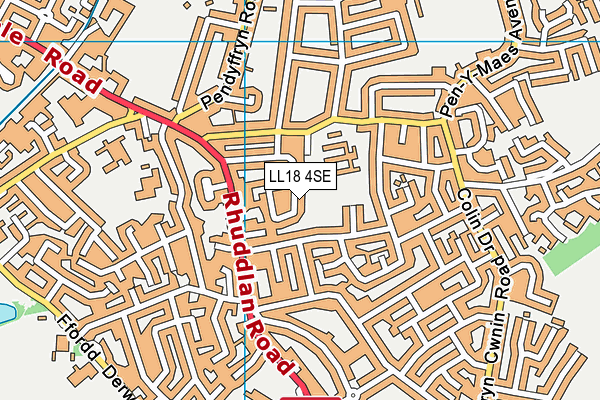 LL18 4SE map - OS VectorMap District (Ordnance Survey)