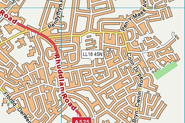LL18 4SN map - OS VectorMap District (Ordnance Survey)