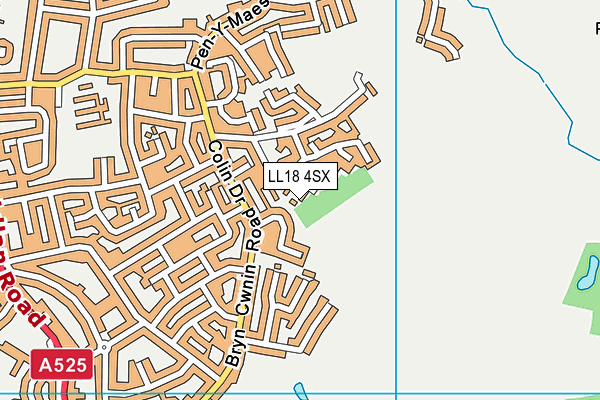 LL18 4SX map - OS VectorMap District (Ordnance Survey)