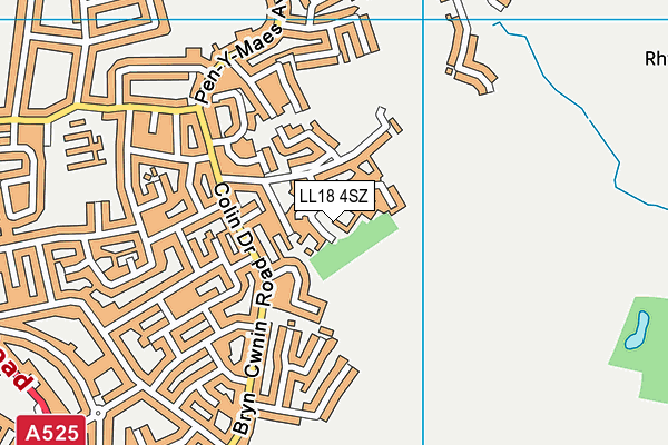 LL18 4SZ map - OS VectorMap District (Ordnance Survey)