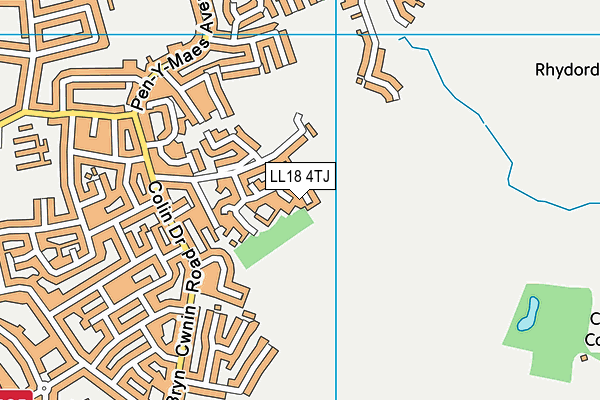 LL18 4TJ map - OS VectorMap District (Ordnance Survey)