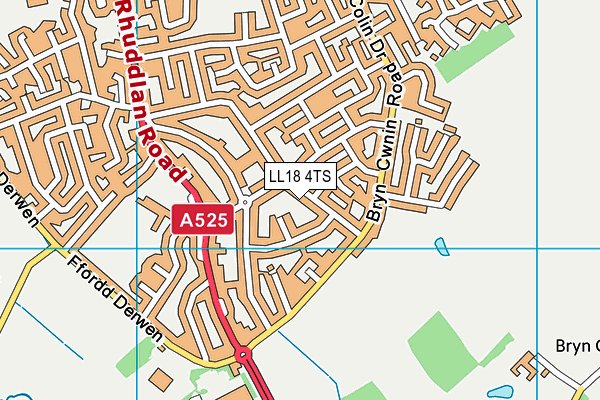 LL18 4TS map - OS VectorMap District (Ordnance Survey)