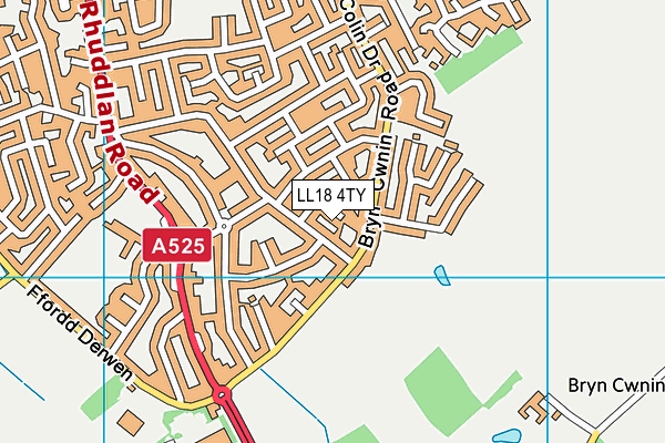 LL18 4TY map - OS VectorMap District (Ordnance Survey)