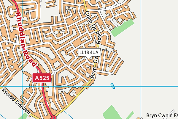 LL18 4UA map - OS VectorMap District (Ordnance Survey)