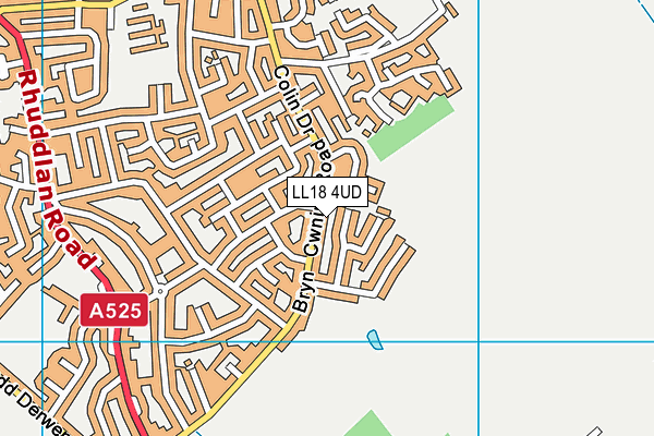LL18 4UD map - OS VectorMap District (Ordnance Survey)