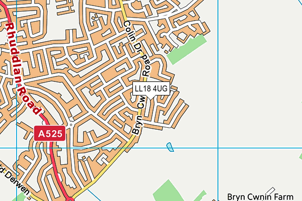 LL18 4UG map - OS VectorMap District (Ordnance Survey)
