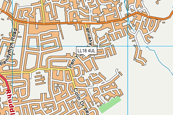 LL18 4UL map - OS VectorMap District (Ordnance Survey)