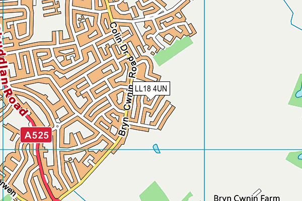 LL18 4UN map - OS VectorMap District (Ordnance Survey)