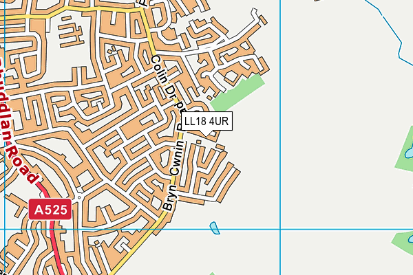 LL18 4UR map - OS VectorMap District (Ordnance Survey)