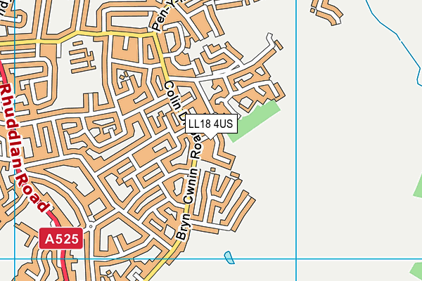 LL18 4US map - OS VectorMap District (Ordnance Survey)