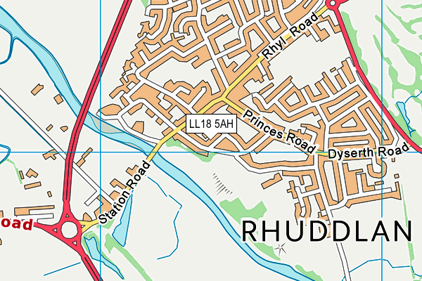 LL18 5AH map - OS VectorMap District (Ordnance Survey)