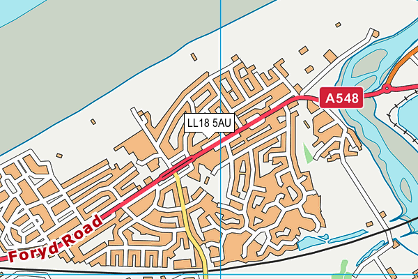 LL18 5AU map - OS VectorMap District (Ordnance Survey)