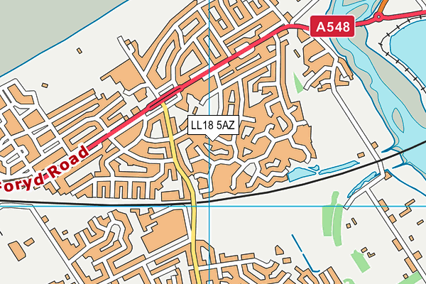 LL18 5AZ map - OS VectorMap District (Ordnance Survey)