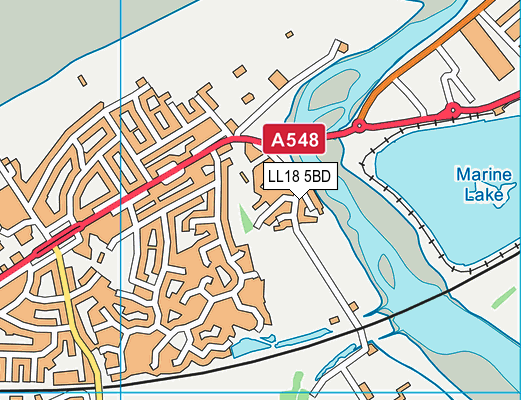 LL18 5BD map - OS VectorMap District (Ordnance Survey)