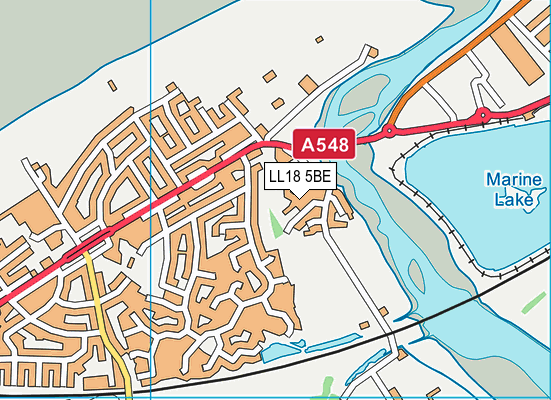 LL18 5BE map - OS VectorMap District (Ordnance Survey)