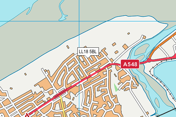 LL18 5BL map - OS VectorMap District (Ordnance Survey)