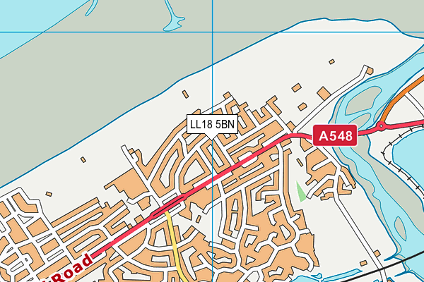 LL18 5BN map - OS VectorMap District (Ordnance Survey)
